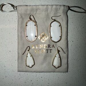 Kendra Scott White Danielle and Carla Drop Earrings